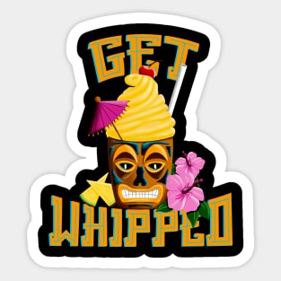 Get Whipped Tropical Tiki Mug with Pineapple Dessert Dark Version Sticker